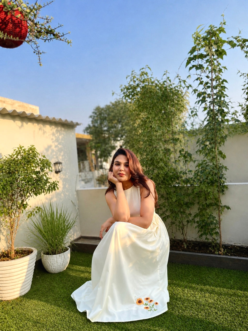 Butter yellow sunflower dress
