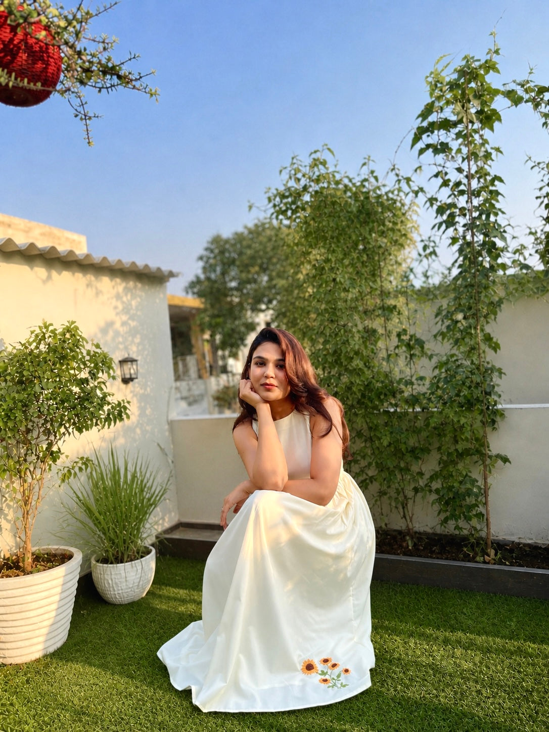 Butter yellow sunflower dress