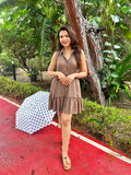 Mocha linen dress